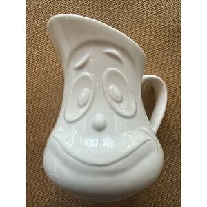 Faces Collection White Creamer Pitcher Frowning